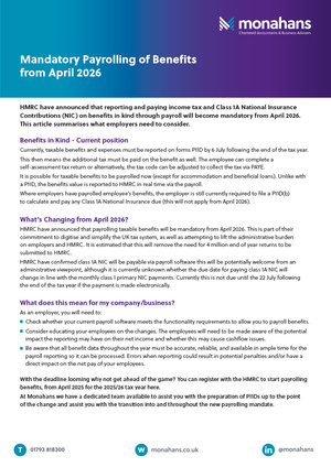 Payrolling of benefits from Apr2024 CVR
