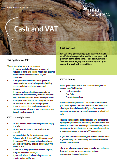 Cash and VAT