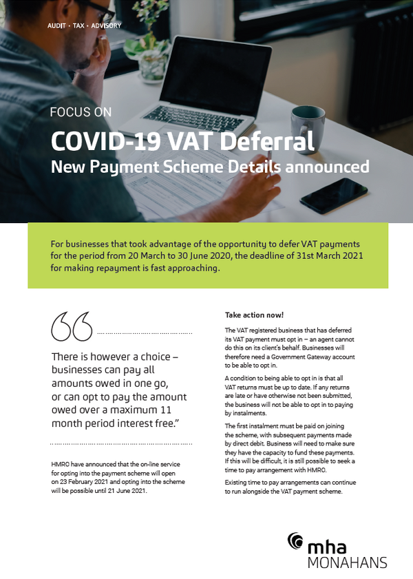 Focus On Coronavirus VAT Deferral