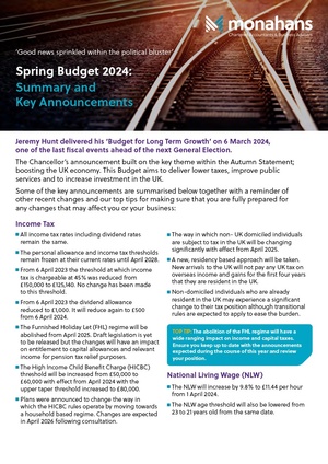 2024 Spring Budget Summary and Key Changes web